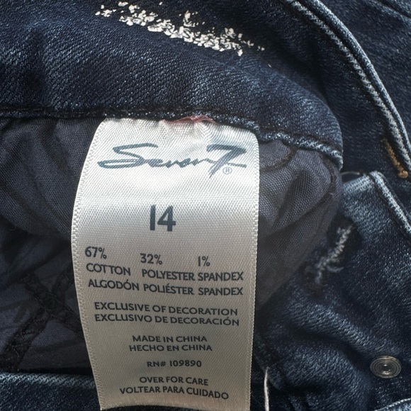 Seven7 Women's Straight Leg Jeans in Deep Blue - Picture 7 of 13